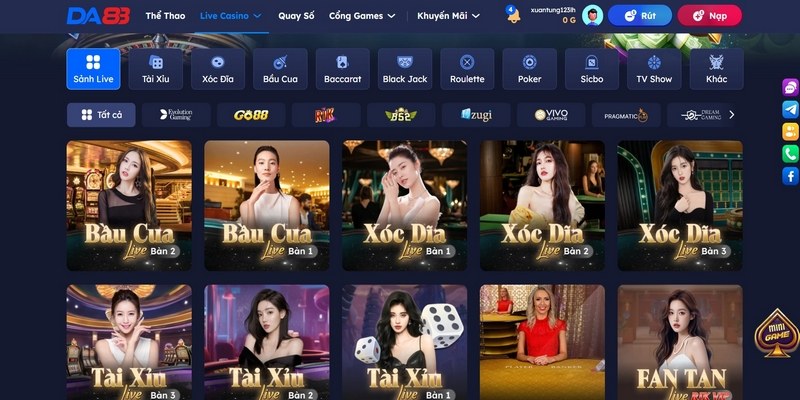 Chia sẻ thông tin tổng quát về sảnh casino online DA88