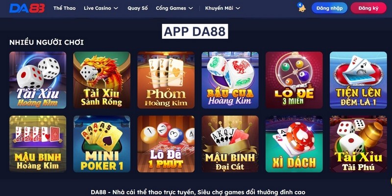 Những điều nên biết về ứng dụng mobile DA88